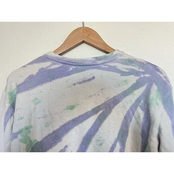 Jungmaven Sweatshirt Mens XS Purple Green White Tie-Dyed Hemp Organic Cotton - Picture 6 of 8